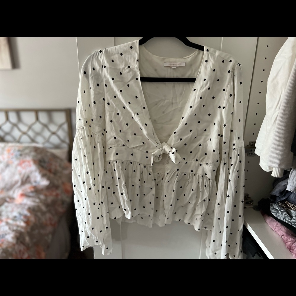 Deep v women’s bell sleeve top